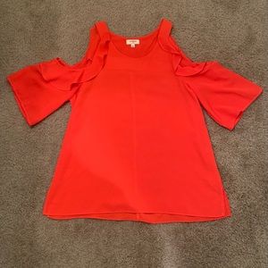 Umgee Cold Shoulder Orange Shirt Size Small